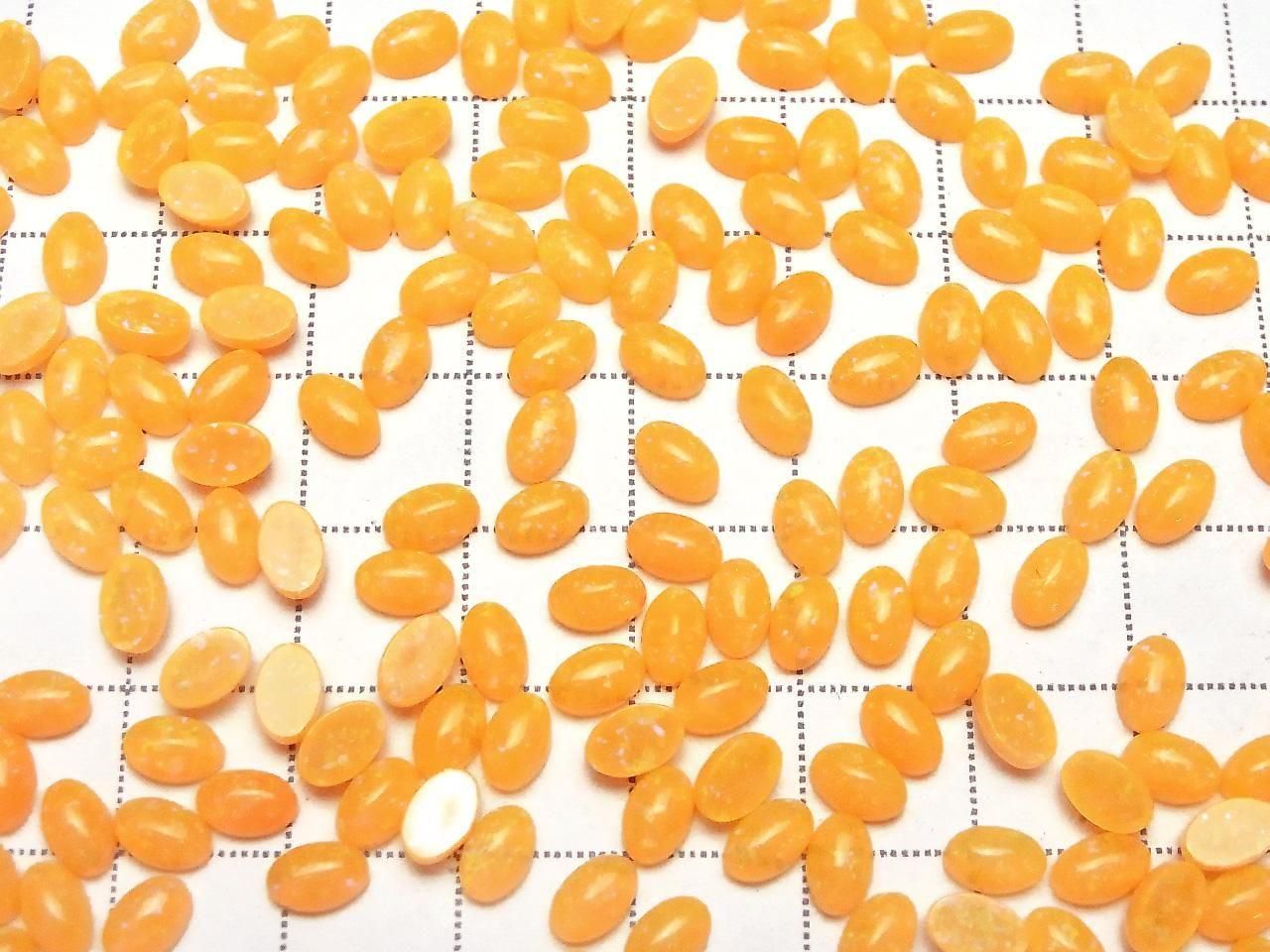 Kyoto Opal Oval Cabochon 6x4mm [Orange] 3pcs