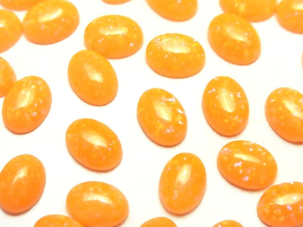 Kyoto Opal Oval Cabochon 8x6mm [Orange] 2pcs