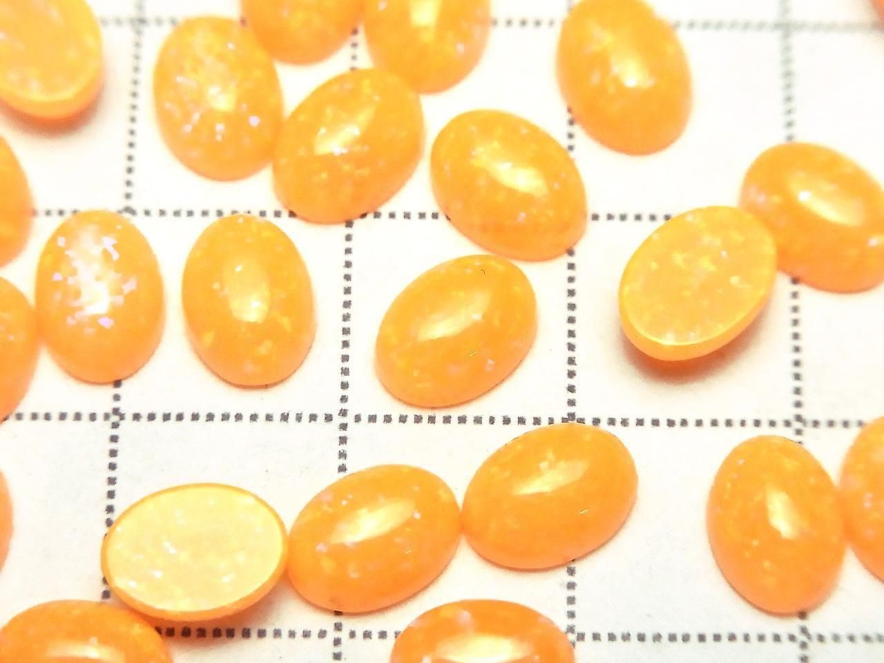Kyoto Opal Oval Cabochon 8x6mm [Orange] 2pcs