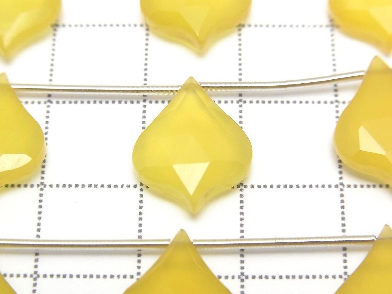 Yellow chalcedony Lantern Shape cut 16x12mm 1strand beads (5pcs)