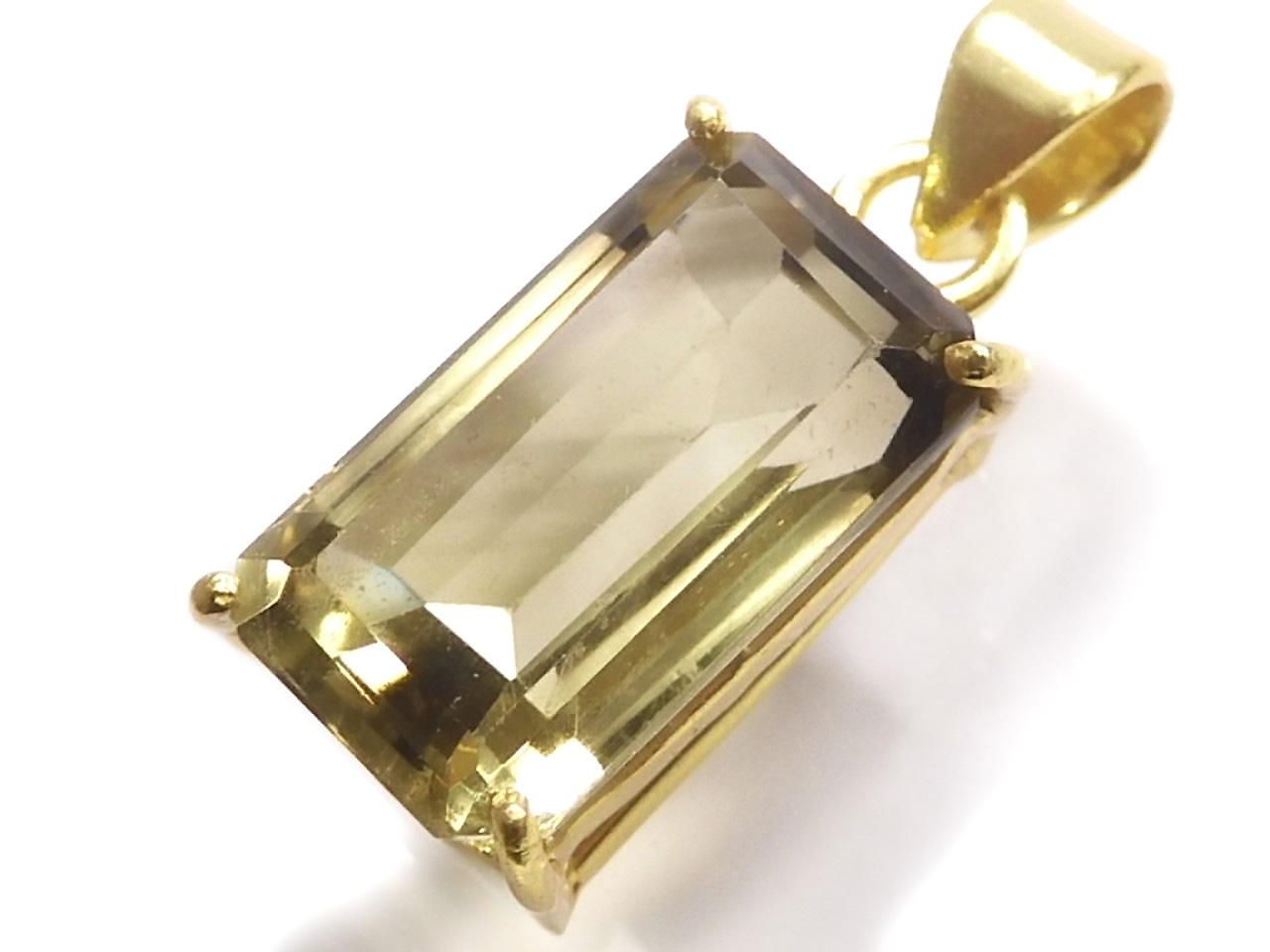 Lemon x Smoky Quartz AAA- Pendant 18KGP NO.48 [One of a kind]