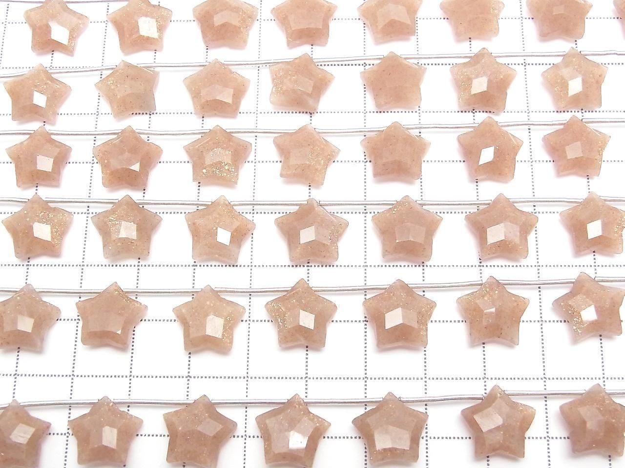 Sunstone AA Faceted Star 12x12mm 1strand beads (6pcs )
