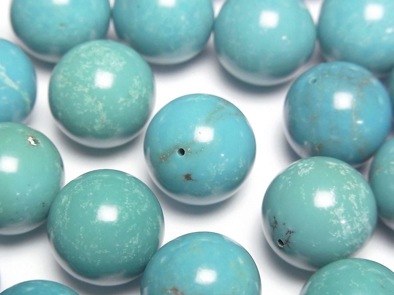 Turquoise AA++ Half Drilled Hole Round 14mm 1pc