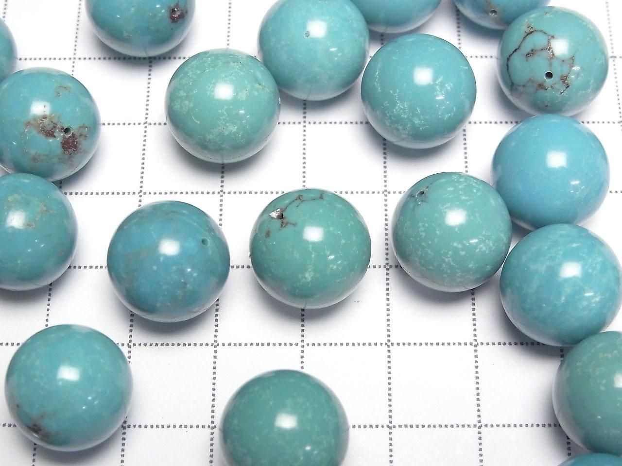 Turquoise AA++ Half Drilled Hole Round 14mm 1pc