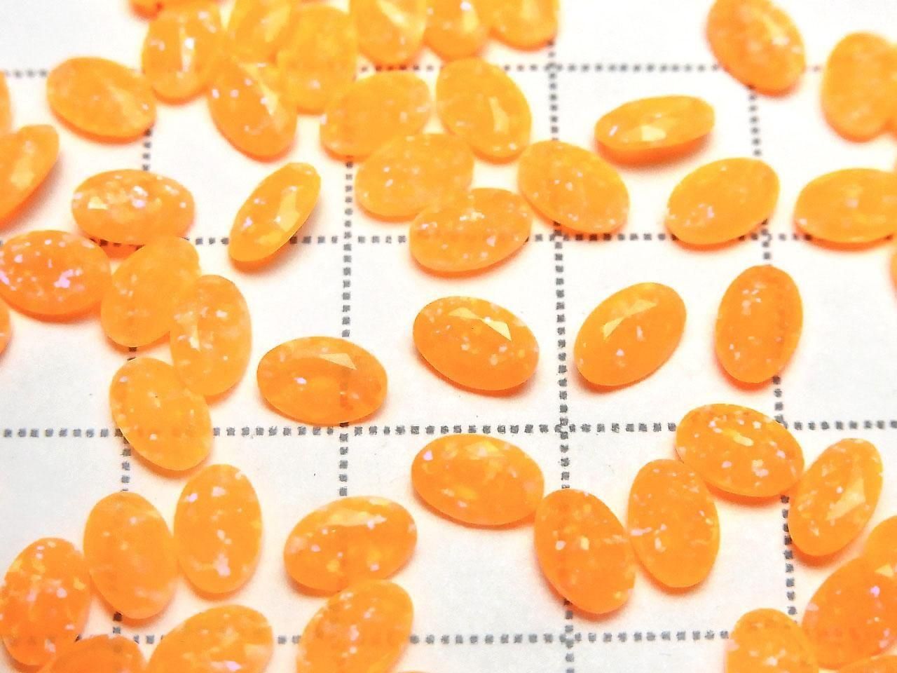 Kyoto Opal Loose Stone Oval Faceted 6x4mm [Orange] 2pcs