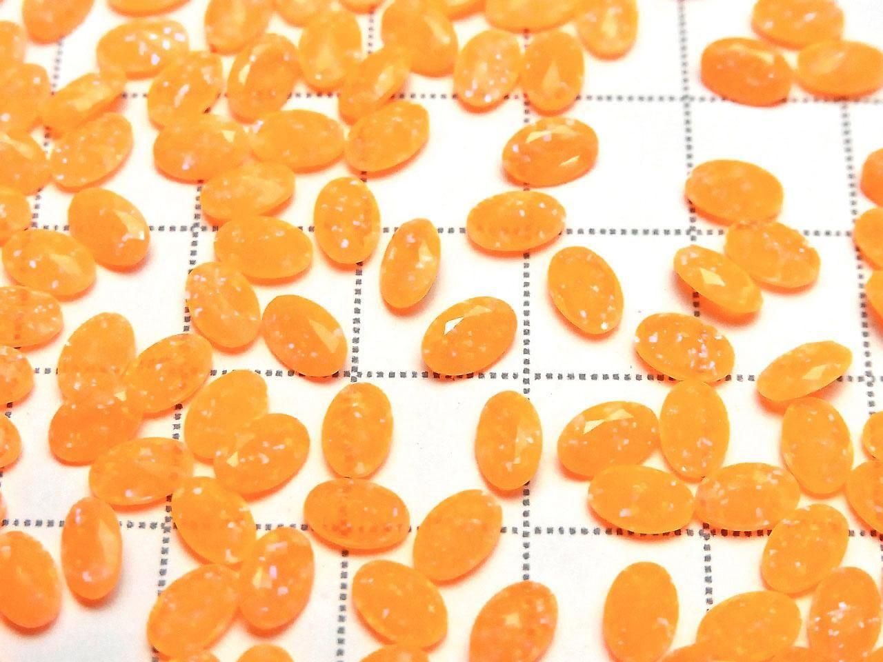 Kyoto Opal Loose Stone Oval Faceted 6x4mm [Orange] 2pcs
