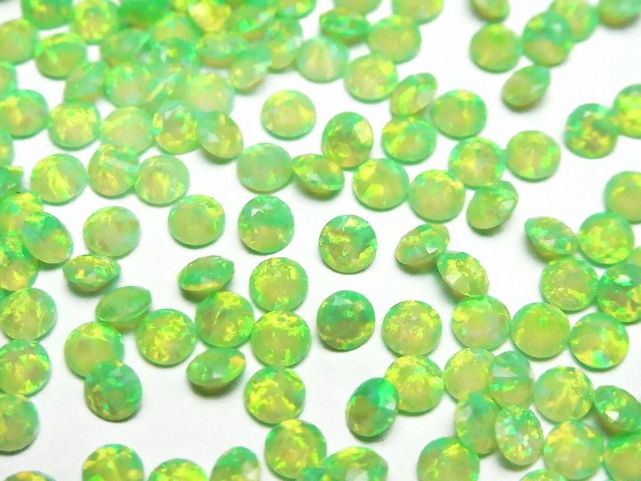 Kyoto Opal Loose Stone Round Faceted 4x4mm [Green] 2pcs