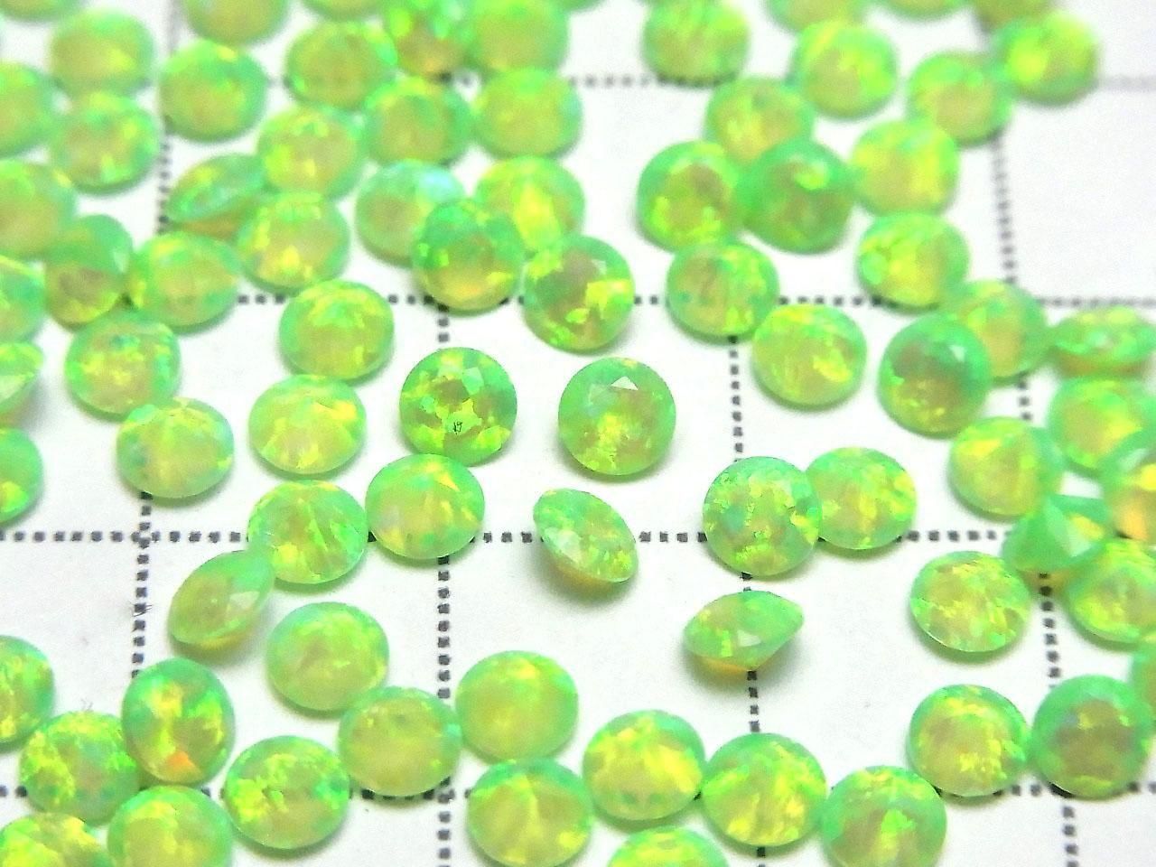 Kyoto Opal Loose Stone Round Faceted 4x4mm [Green] 2pcs