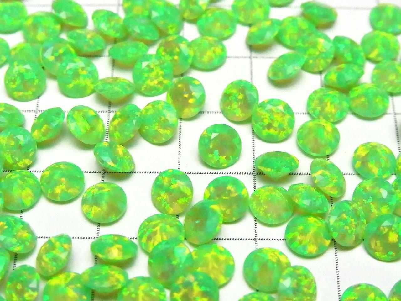 Kyoto Opal Loose Stone Round Faceted 6x6mm [Green] 1pc