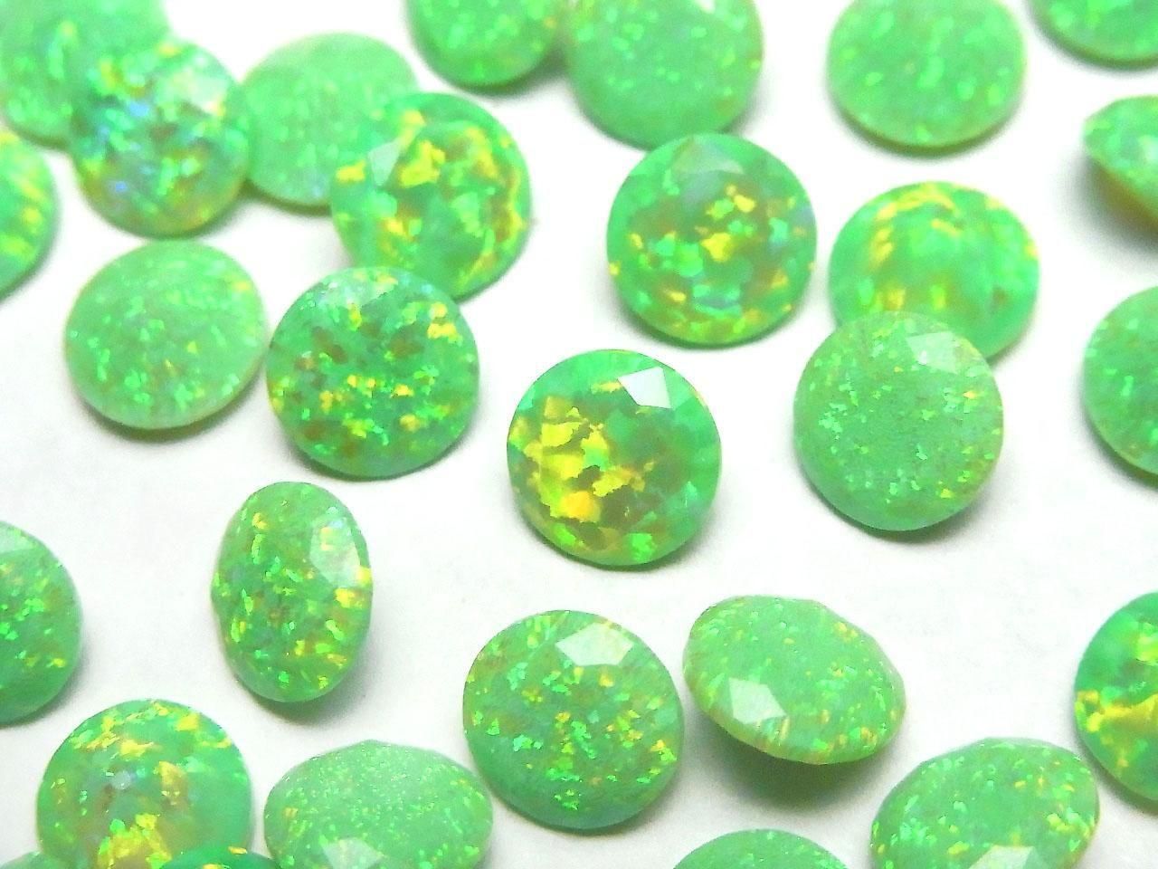 Kyoto Opal Loose Stone Round Faceted 8x8mm [Green] 1pc