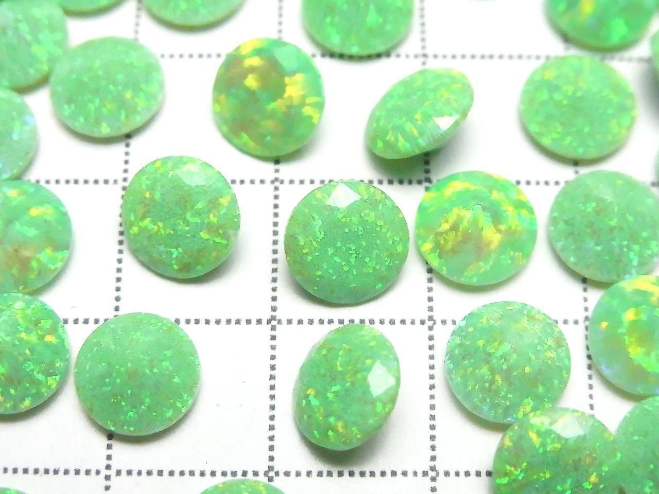Kyoto Opal Loose Stone Round Faceted 8x8mm [Green] 1pc