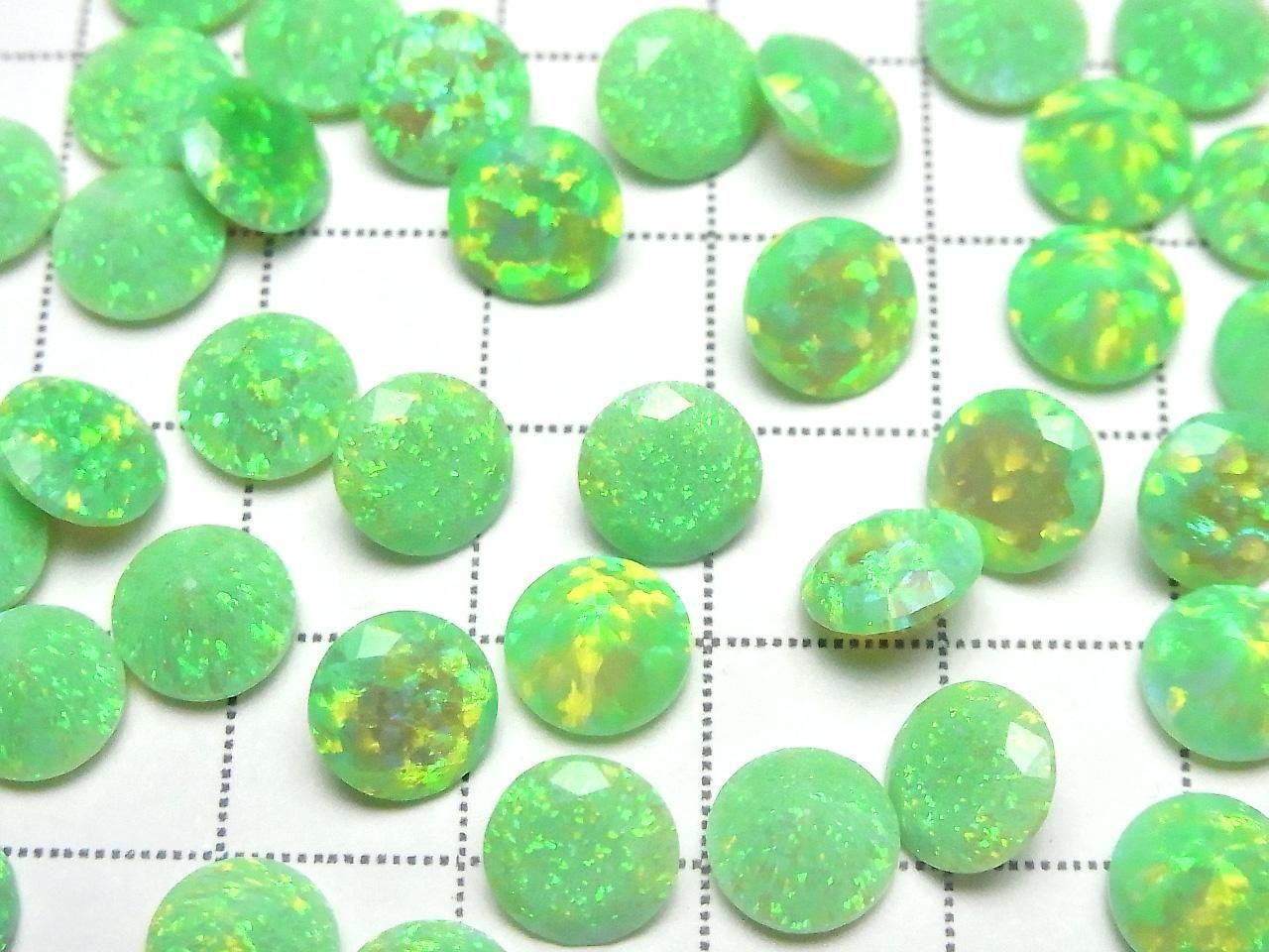 Kyoto Opal Loose Stone Round Faceted 8x8mm [Green] 1pc