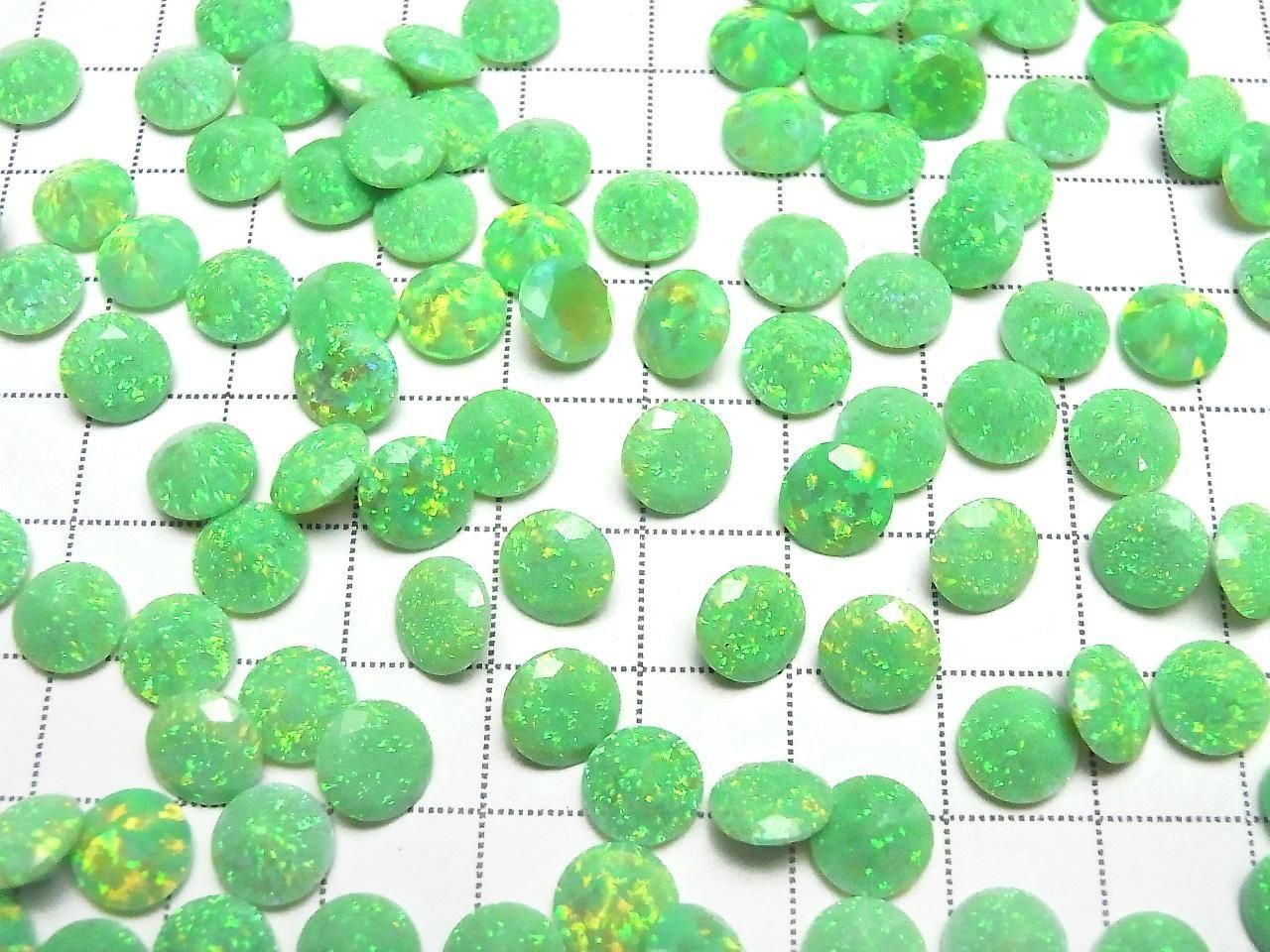 Kyoto Opal Loose Stone Round Faceted 8x8mm [Green] 1pc