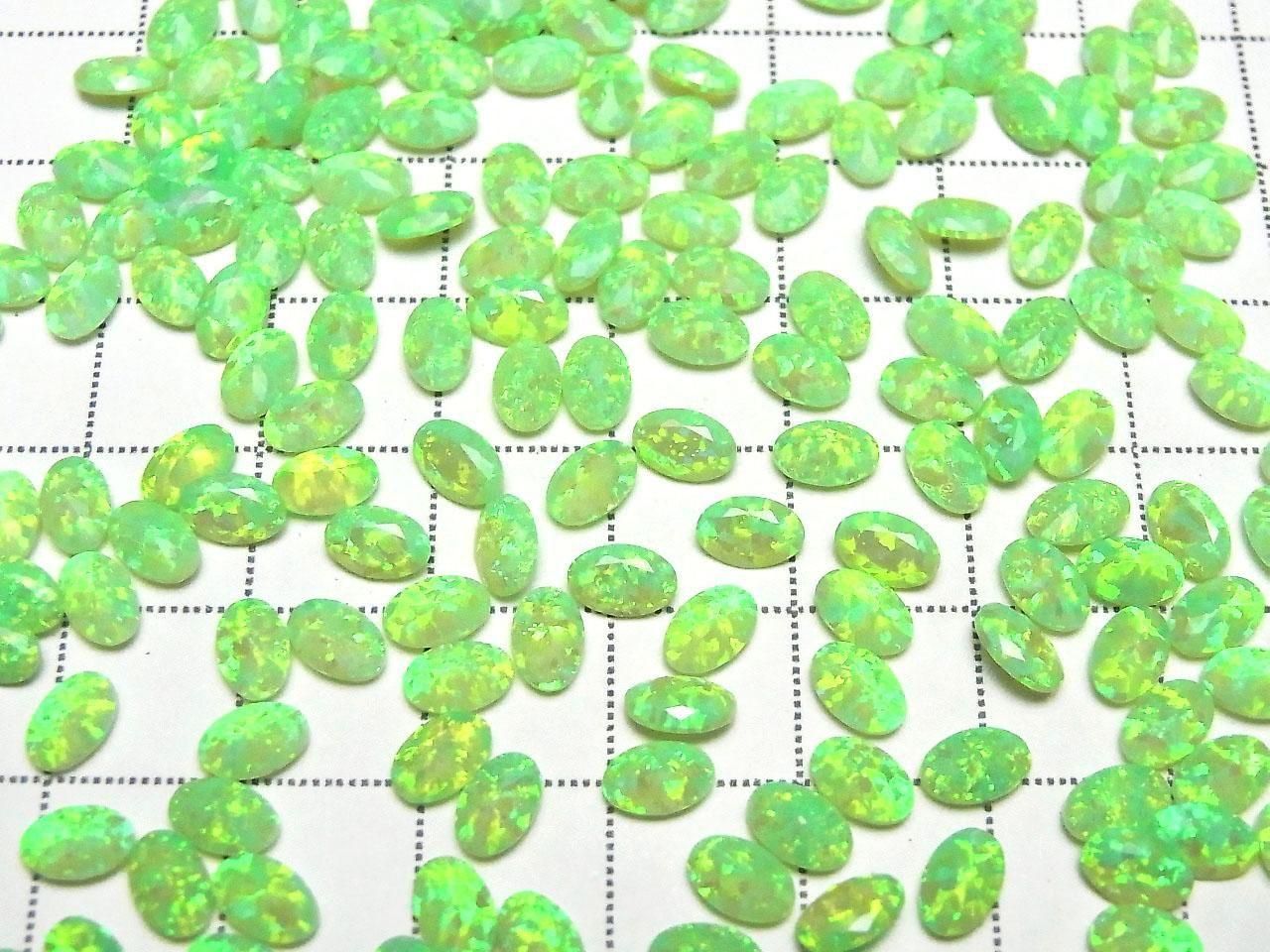 Kyoto Opal Loose Stone Oval Faceted 6x4mm [Green] 2pcs