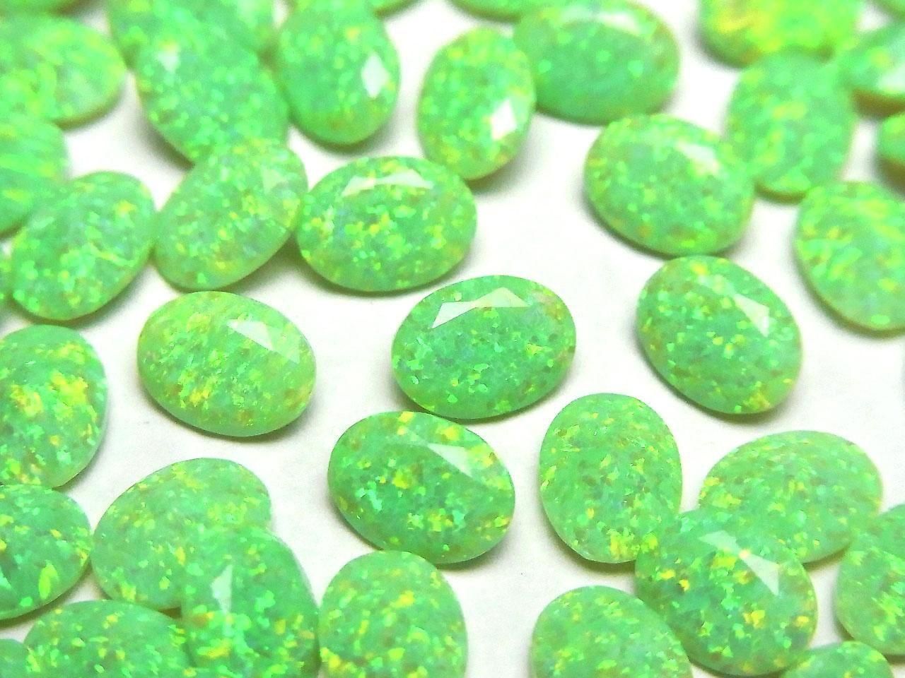 Kyoto Opal Loose Stone Oval Faceted 8x6mm [Green] 1pc