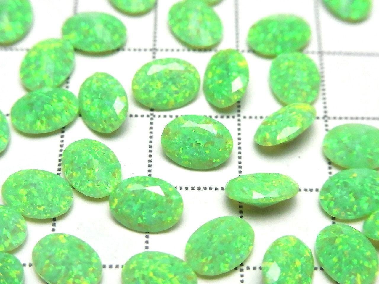 Kyoto Opal Loose Stone Oval Faceted 8x6mm [Green] 1pc
