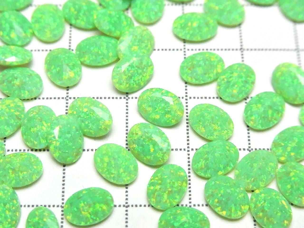 Kyoto Opal Loose Stone Oval Faceted 8x6mm [Green] 1pc