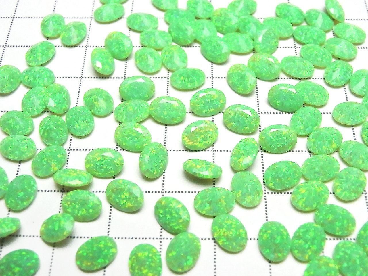 Kyoto Opal Loose Stone Oval Faceted 8x6mm [Green] 1pc