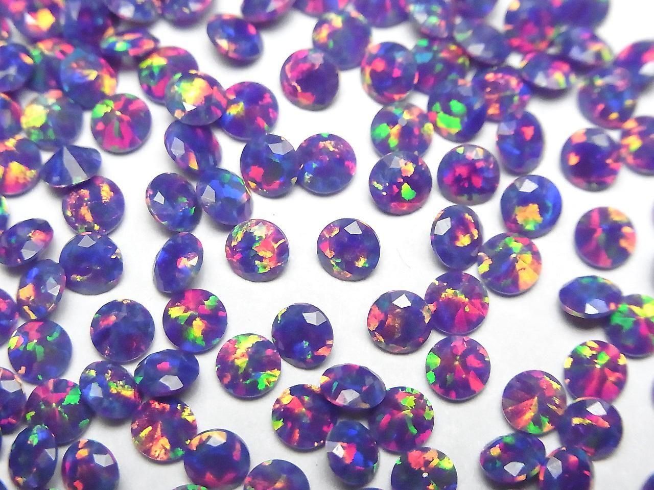 Kyoto Opal Loose Stone Round Faceted 4x4mm [Purple] 2pcs