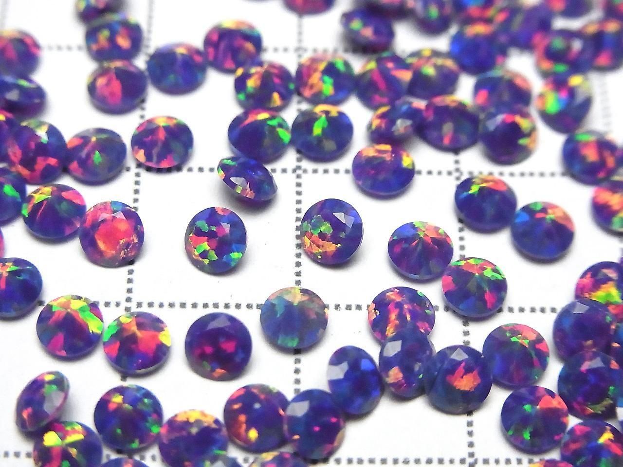 Kyoto Opal Loose Stone Round Faceted 4x4mm [Purple] 2pcs