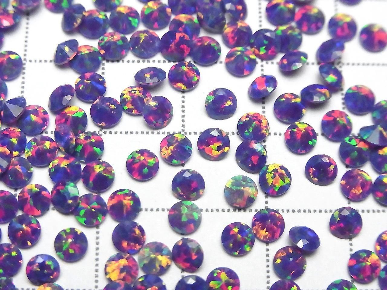 Kyoto Opal Loose Stone Round Faceted 4x4mm [Purple] 2pcs