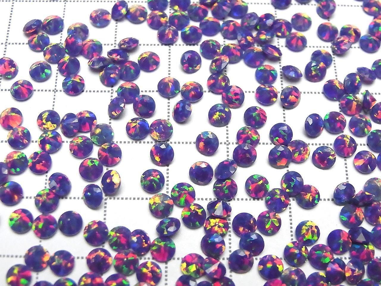 Kyoto Opal Loose Stone Round Faceted 4x4mm [Purple] 2pcs