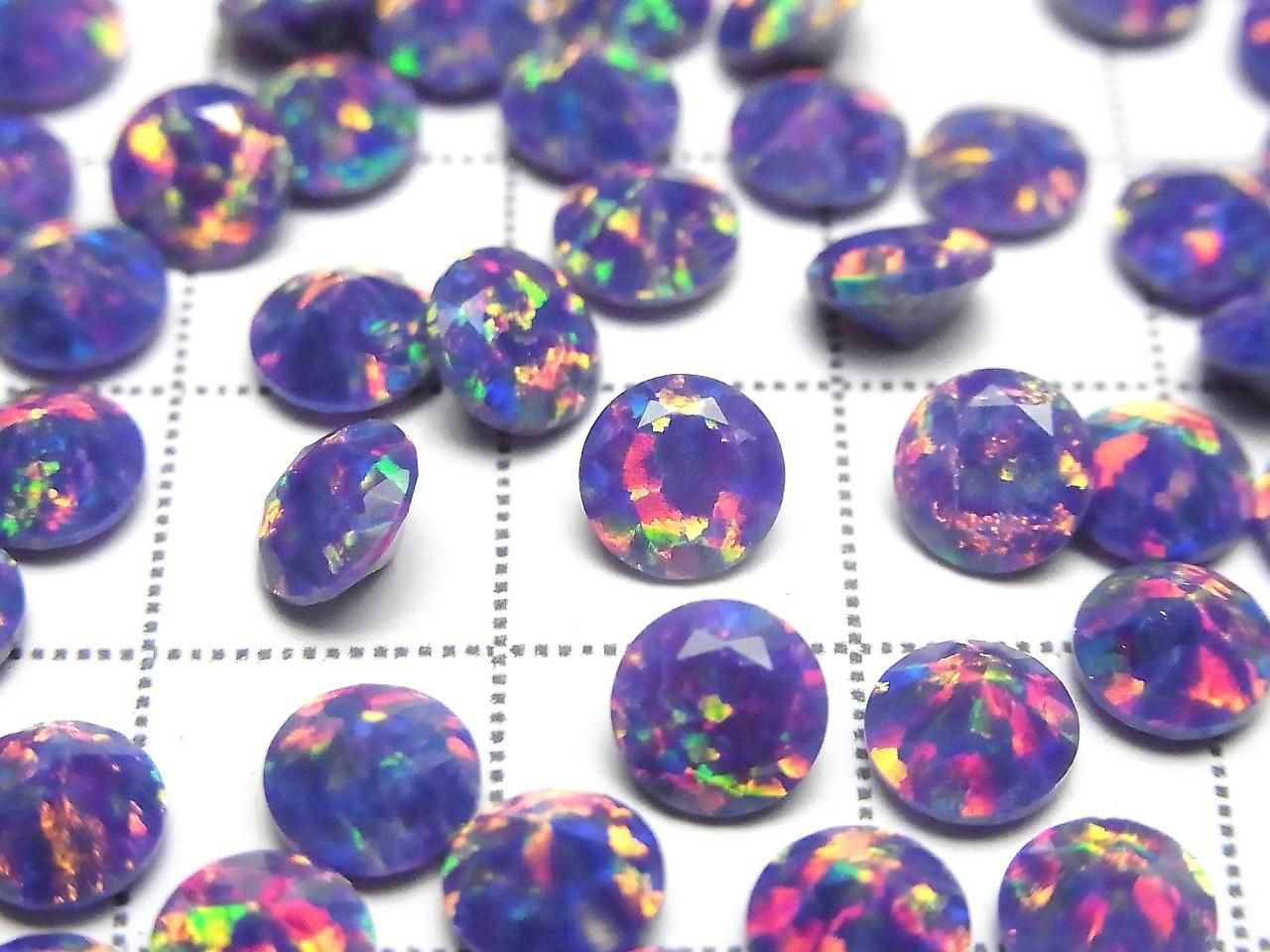 Kyoto Opal Loose Stone Round Faceted 6x6mm [Purple] 1pc