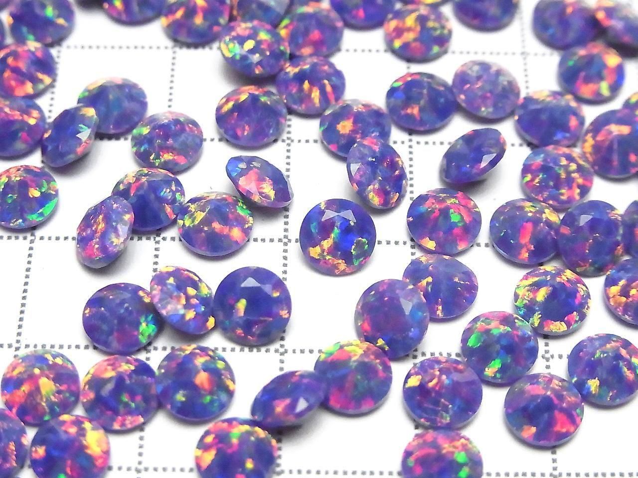 Kyoto Opal Loose Stone Round Faceted 6x6mm [Purple] 1pc
