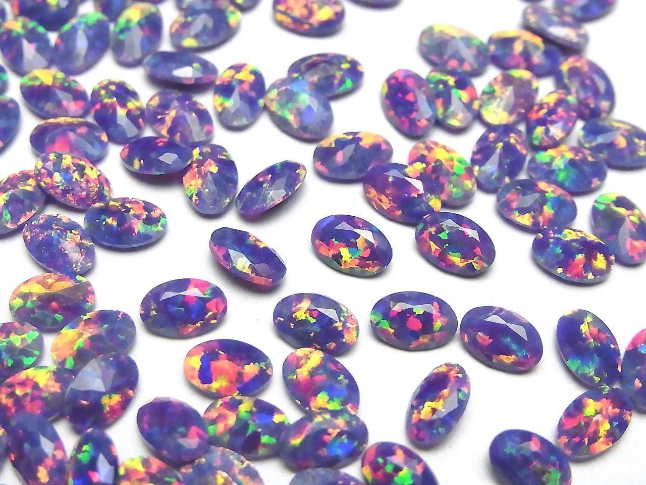 Kyoto Opal Loose Stone Oval Faceted 6x4mm [Purple] 2pcs