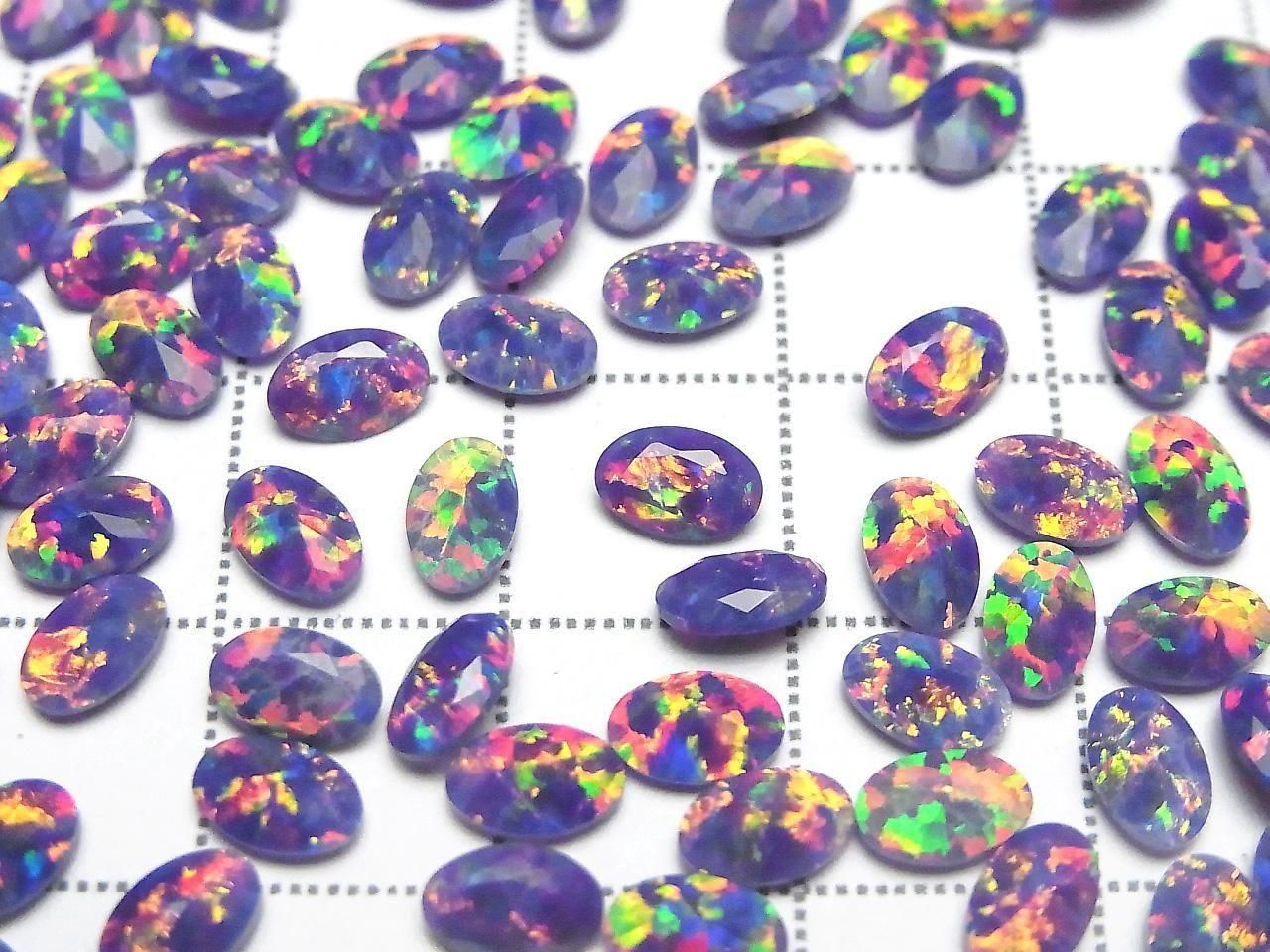 Kyoto Opal Loose Stone Oval Faceted 6x4mm [Purple] 2pcs