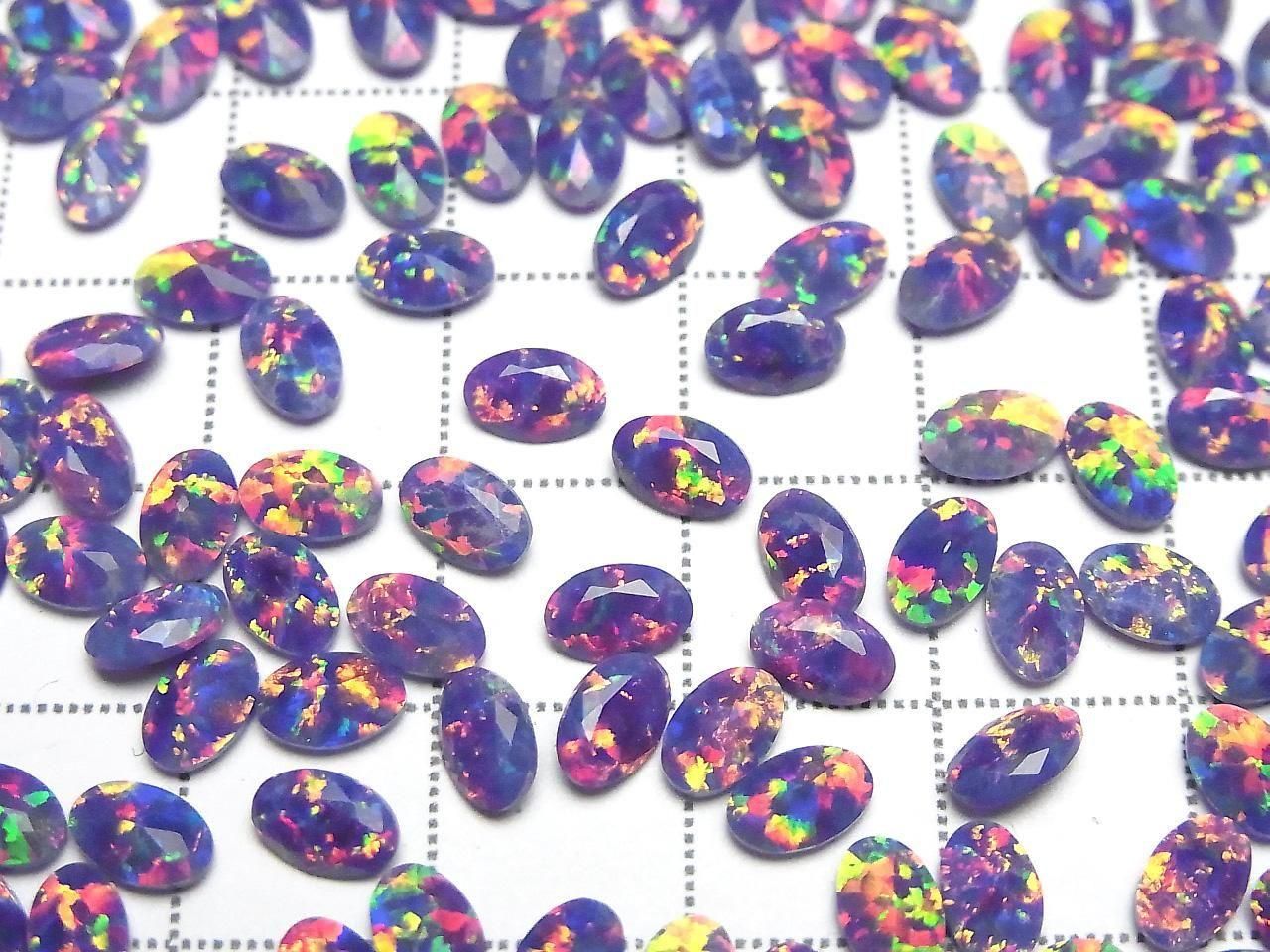 Kyoto Opal Loose Stone Oval Faceted 6x4mm [Purple] 2pcs