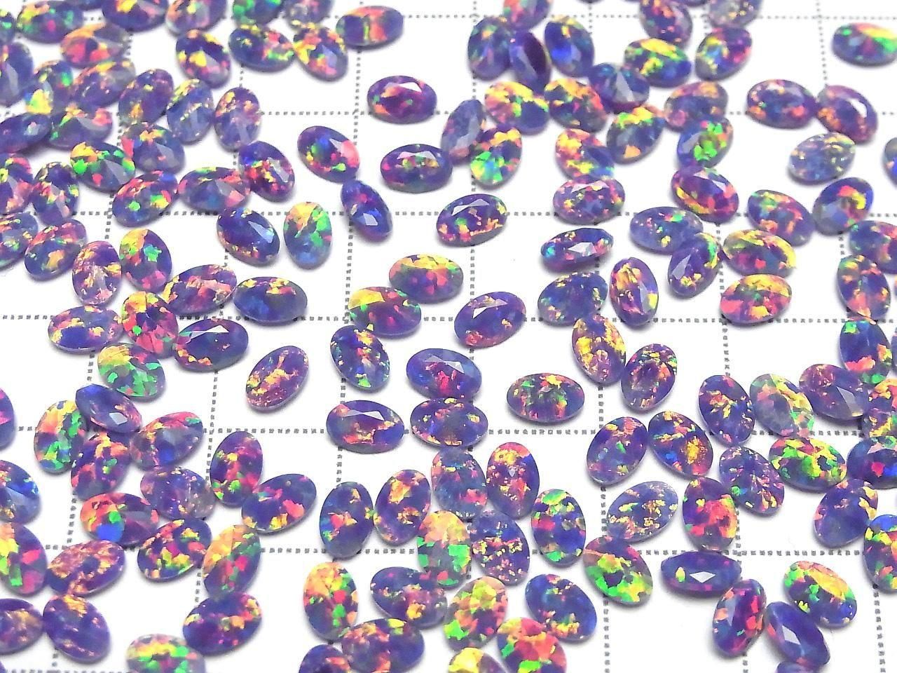 Kyoto Opal Loose Stone Oval Faceted 6x4mm [Purple] 2pcs