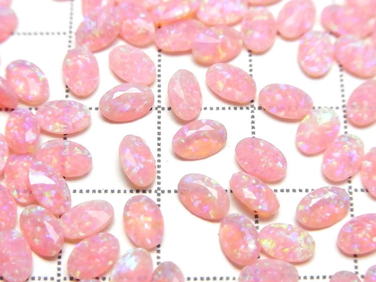 Kyoto Opal Loose Stone Oval Faceted 6x4mm [Pink] 2pcs