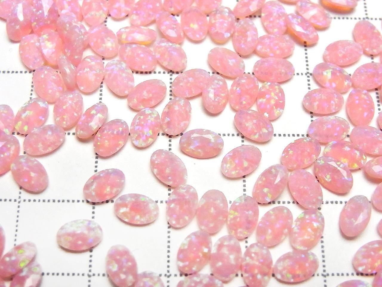 Kyoto Opal Loose Stone Oval Faceted 6x4mm [Pink] 2pcs