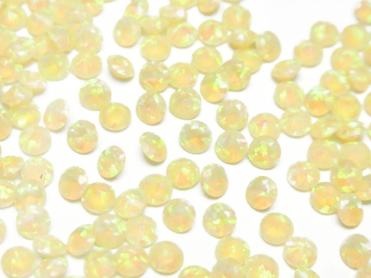 Kyoto Opal Loose Stone Round Faceted 4x4mm [Light Yellow] 2pcs