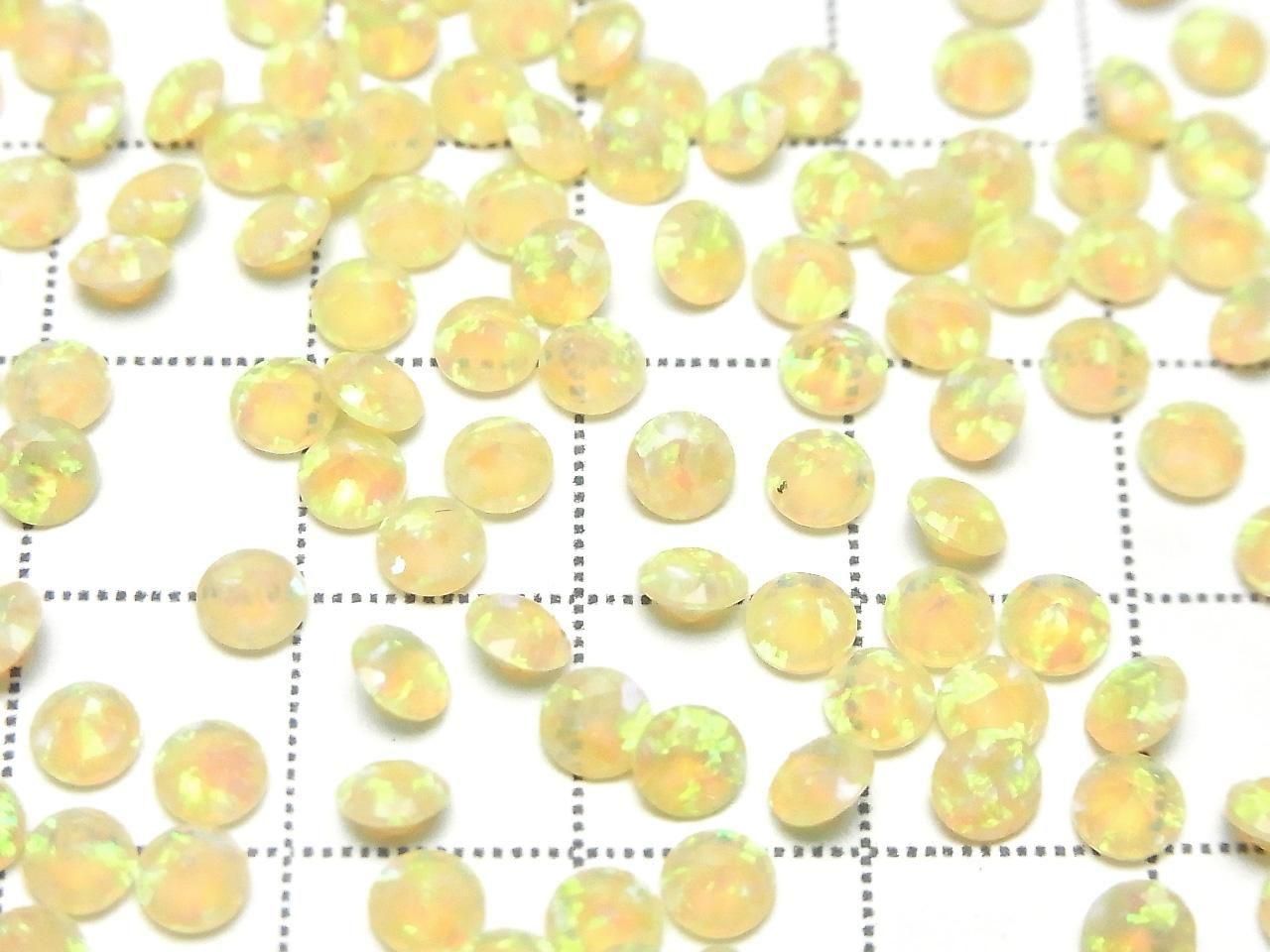 Kyoto Opal Loose Stone Round Faceted 4x4mm [Light Yellow] 2pcs
