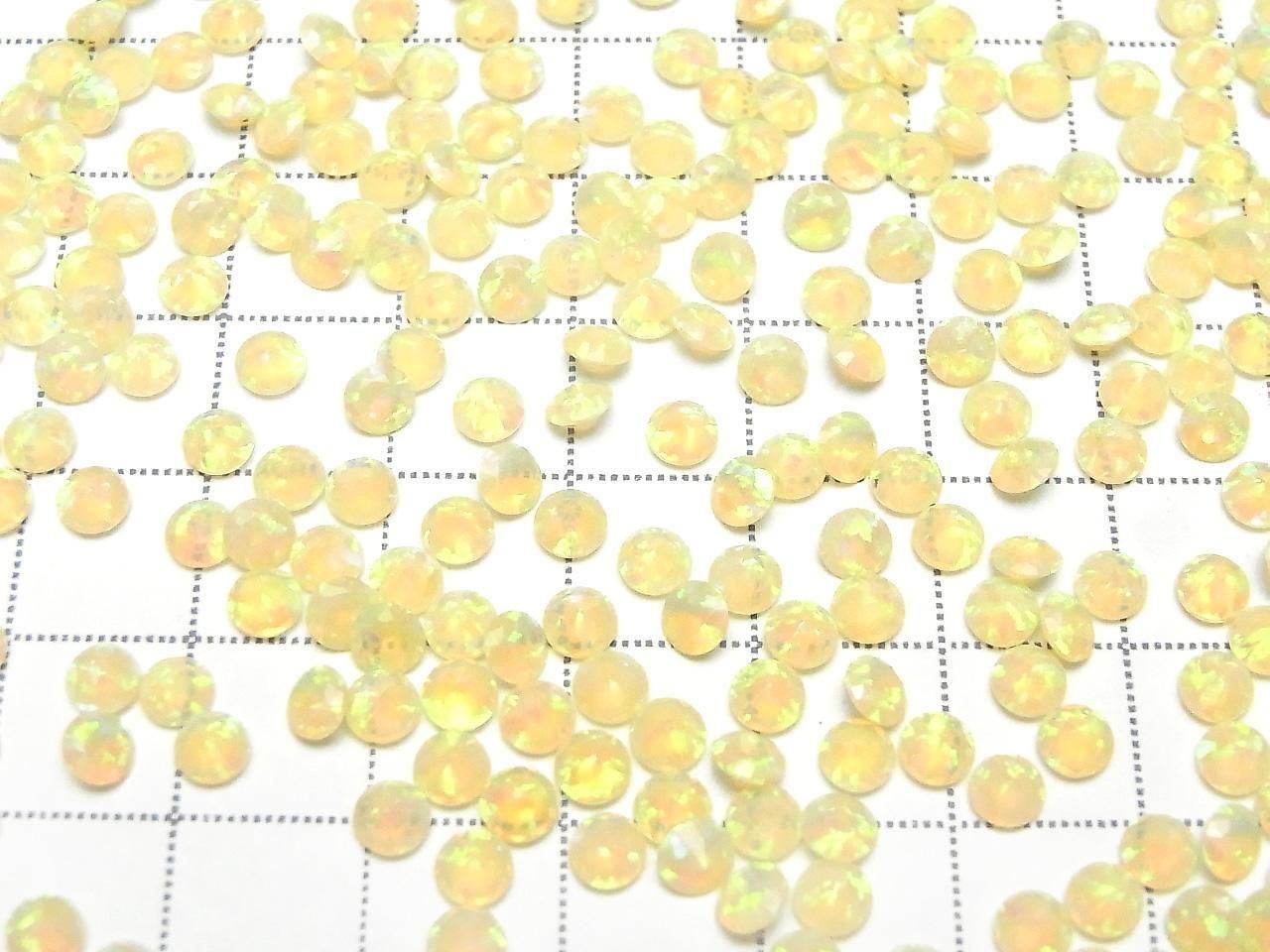 Kyoto Opal Loose Stone Round Faceted 4x4mm [Light Yellow] 2pcs