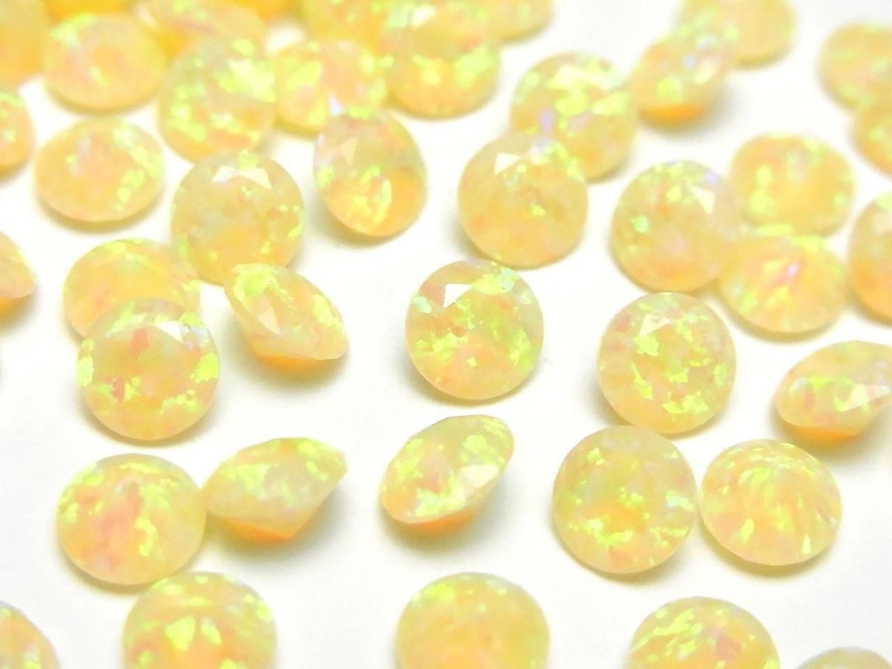 Kyoto Opal Loose Stone Round Faceted 6x6mm [Light Yellow] 1pc