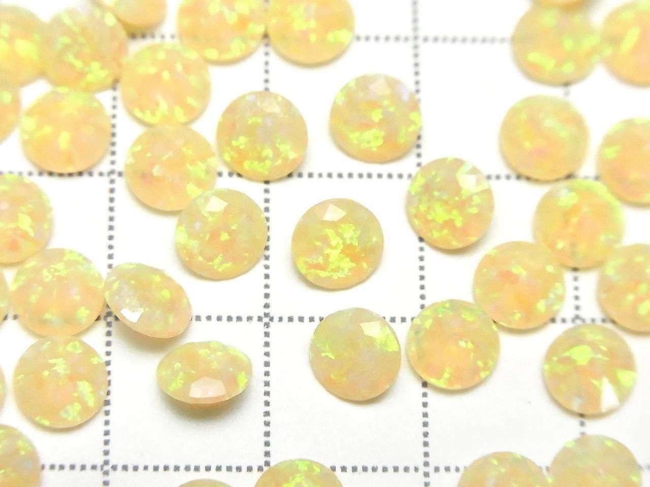 Kyoto Opal Loose Stone Round Faceted 6x6mm [Light Yellow] 1pc