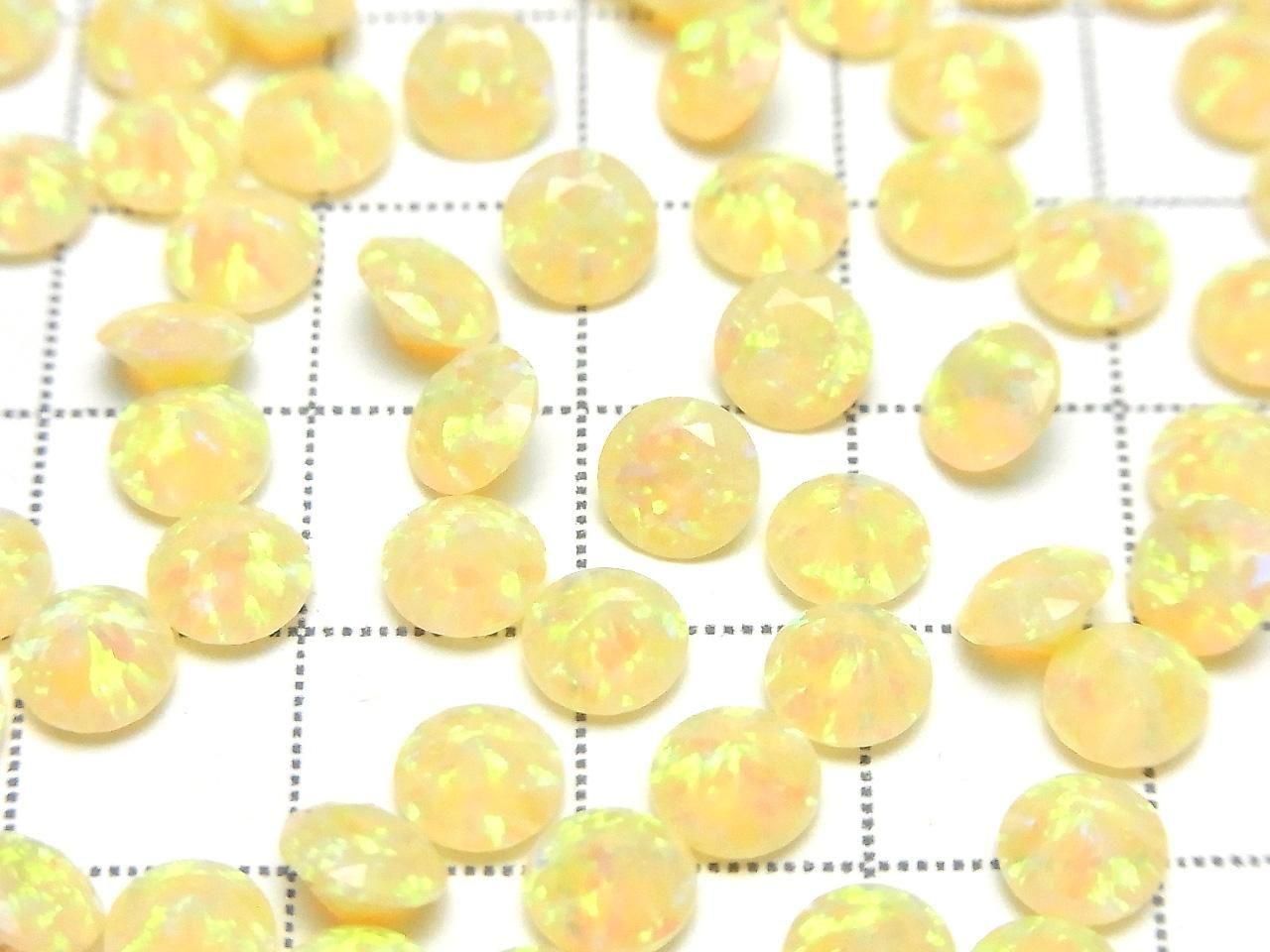 Kyoto Opal Loose Stone Round Faceted 6x6mm [Light Yellow] 1pc