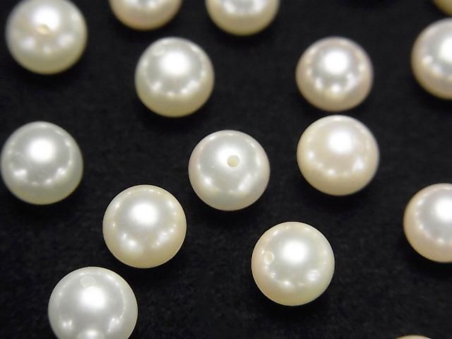 Akoya Pearls AAA Round 5.5mm Off-White [Half Drilled Hole] 1 pair