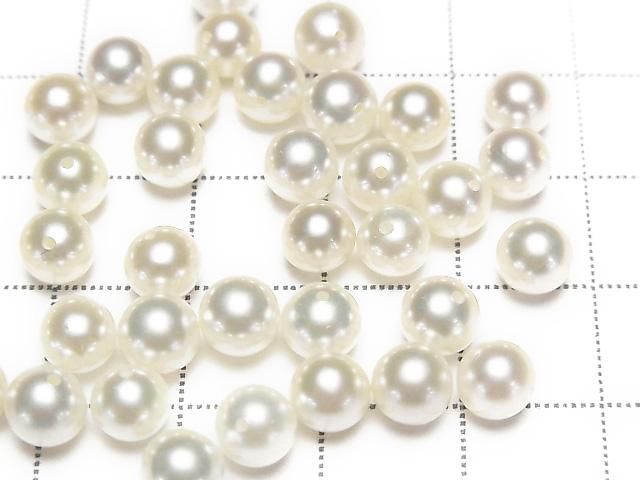Akoya Pearls AAA Round 5.5mm Off-White [Half Drilled Hole] 1 pair