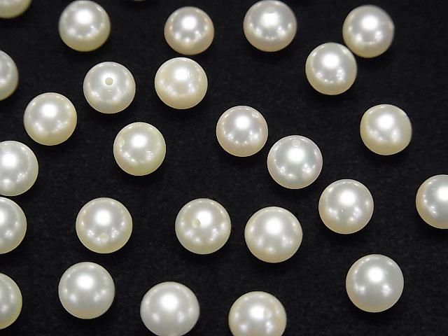 Akoya Pearls AAA Round 5.5mm Off-White [Half Drilled Hole] 1 pair