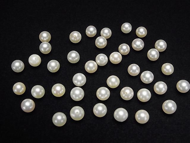 Akoya Pearls AAA Round 5.5mm Off-White [Half Drilled Hole] 1 pair