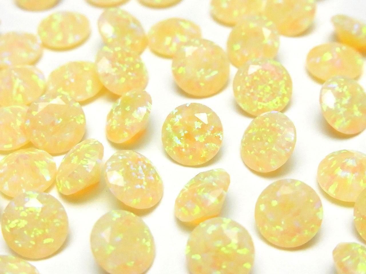 Kyoto Opal Loose Stone Round Faceted 8x8mm [Light Yellow] 1pc