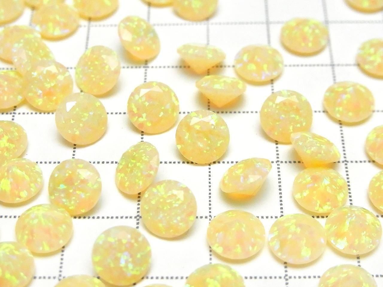 Kyoto Opal Loose Stone Round Faceted 8x8mm [Light Yellow] 1pc