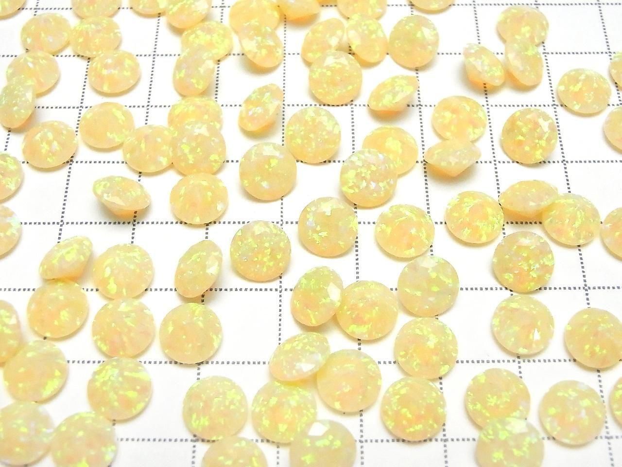 Kyoto Opal Loose Stone Round Faceted 8x8mm [Light Yellow] 1pc
