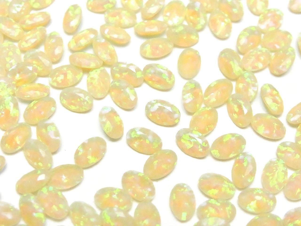 Kyoto Opal Loose Stone Oval Faceted 6x4mm [Light Yellow] 2pcs