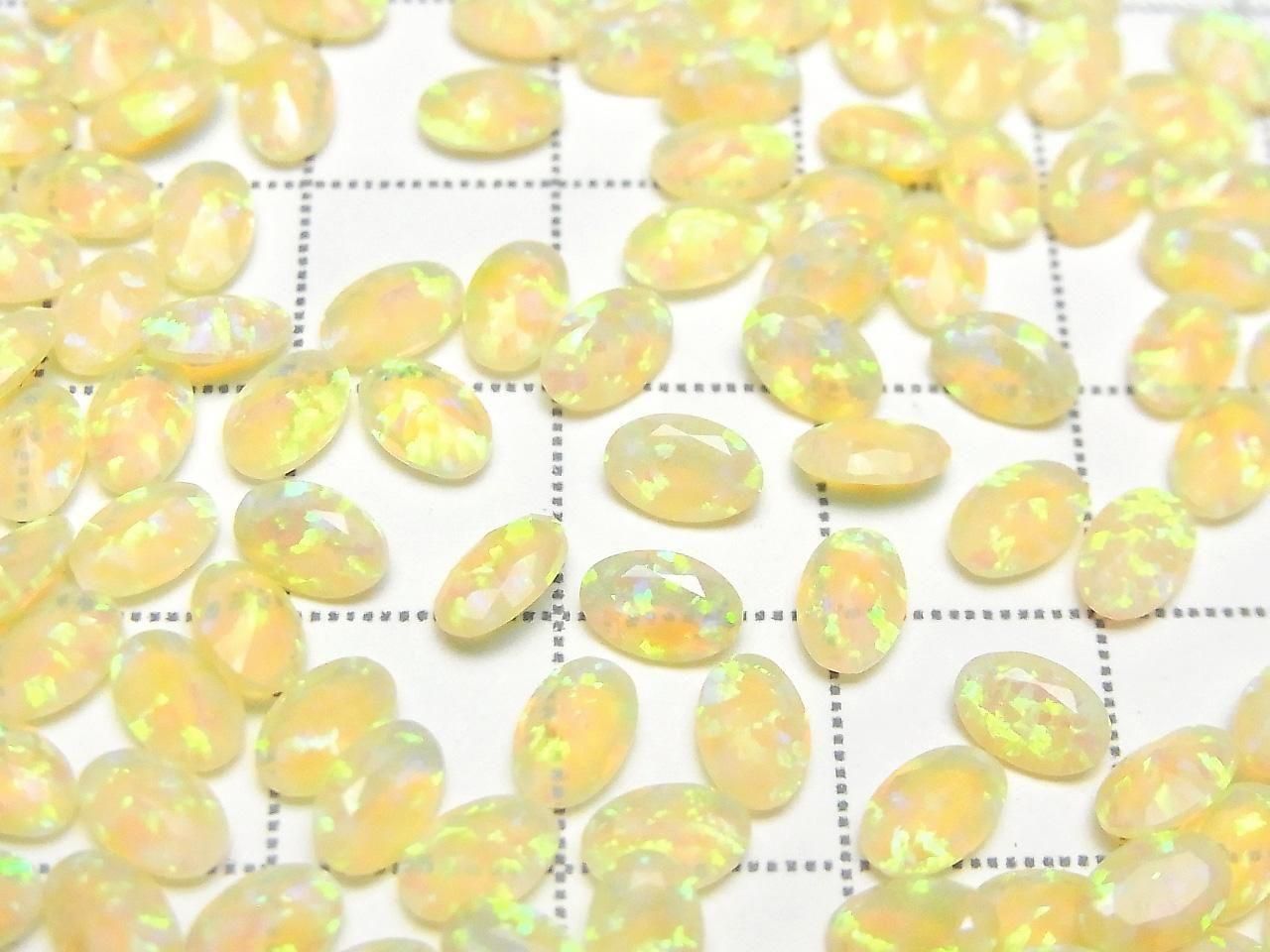 Kyoto Opal Loose Stone Oval Faceted 6x4mm [Light Yellow] 2pcs