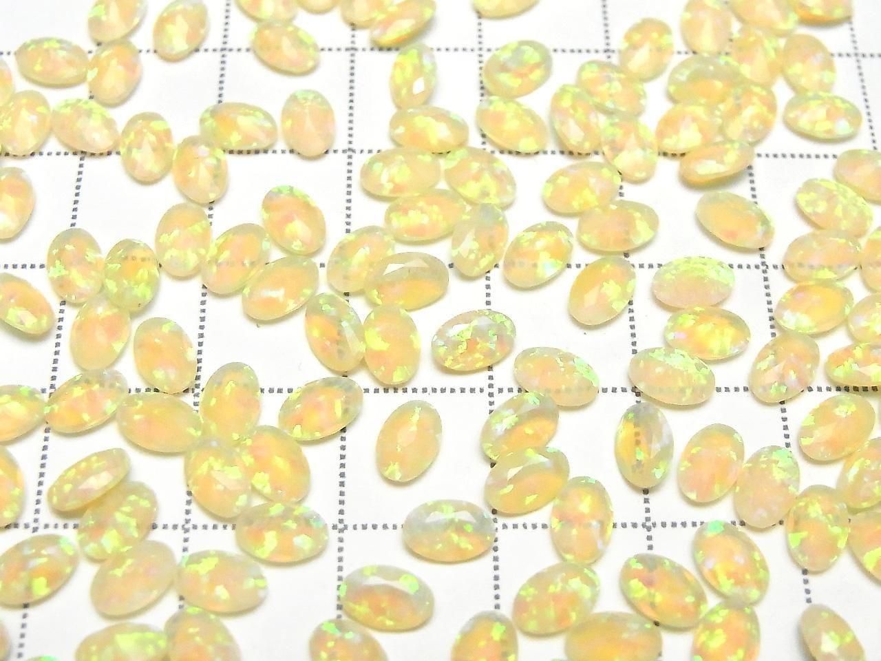 Kyoto Opal Loose Stone Oval Faceted 6x4mm [Light Yellow] 2pcs